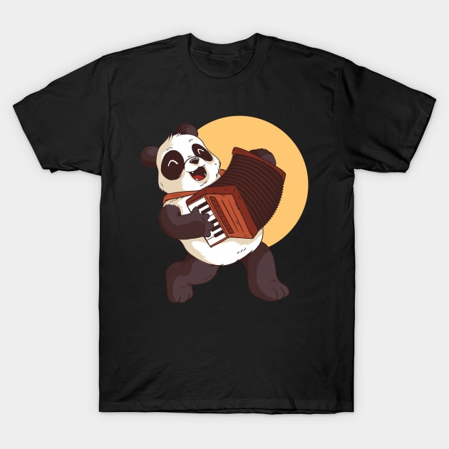 Panda with accordion T-Shirt by EarlAdrian